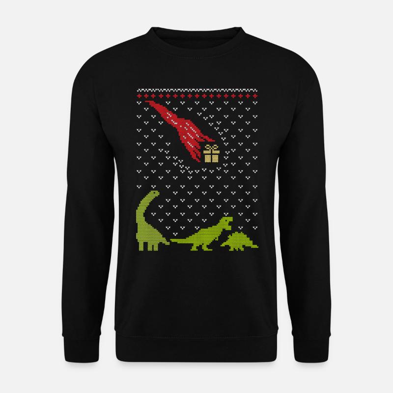 Dinosaurier Dino ugly christmas Weihnachten T-Rex - Unisex Pullover - Schwarz