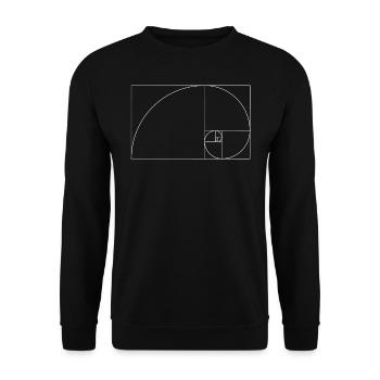 Fibonacci spiral golden section geometry Phi - Unisex Sweatshirt - black - Front - Alina (178cm) & Michal (187cm)