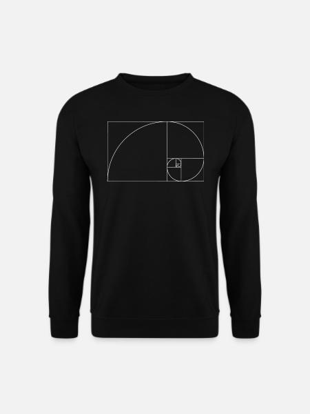 Fibonacci spiral golden section geometry Phi - Unisex Sweatshirt - black