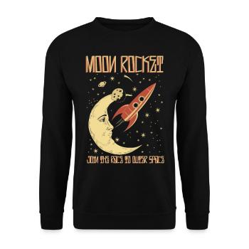 Moon Rocket Vintage - Sweat-shirt Unisexe - noir - Devant - Alina (178cm) & Michal (187cm)