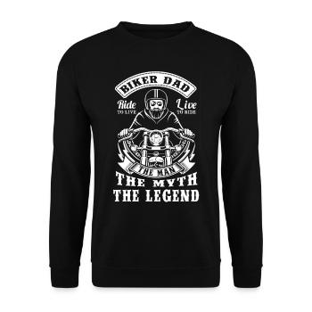 Biker dad - Unisex Sweatshirt - black - Front - Alina (178cm) & Michal (187cm)