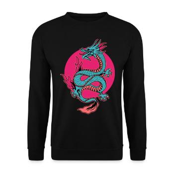 Dragon asiatique - Sweat-shirt Unisexe - noir - Devant - Alina (178cm) & Michal (187cm)