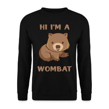 Ich Bin Ein Wombat - Unisex Pullover - Schwarz - Vorne - Alina (178cm) & Michal (187cm)