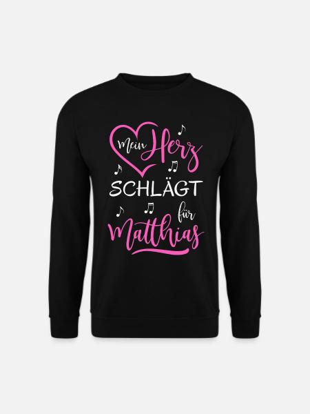 Mein Herz schlägt für Matthias - Unisex Pullover - Schwarz