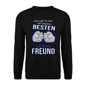 Nur mit bestem Freund - Unisex Pullover - Schwarz - Vorne - Alina (178cm) & Michal (187cm)