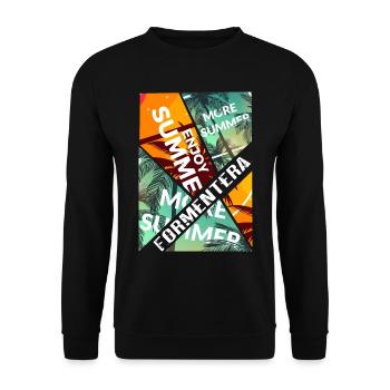Formentera Sommer Sonne Strand Meer Palmen Urlaub - Unisex Pullover - Schwarz - Vorne - Alina (178cm) & Michal (187cm)
