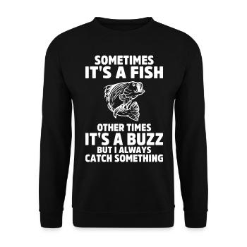 Fisherman Funny Fishing Fly Fishing Fish - Unisex Sweatshirt - black - Front - Alina (178cm) & Michal (187cm)