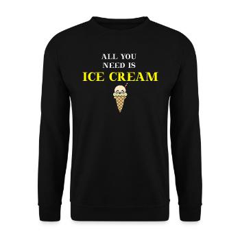 Eis Eiscreme lustig witzig Geschenkidee - Unisex Pullover - Schwarz - Vorne - Alina (178cm) & Michal (187cm)
