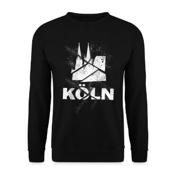 Cathédrale de Cologne Allemagne Ville Skyline Grunge Splash - Sweat-shirt Unisexe - noir - Devant - Alina (178cm) & Michal (187cm)