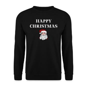 Santa Happy Christmas Santa Claus Gift Idea - Unisex Sweatshirt - black - Front - Alina (178cm) & Michal (187cm)