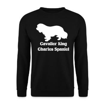 Cavalier King Charles Spaniel Silhouette - Unisex Pullover - Schwarz - Vorne - Alina (178cm) & Michal (187cm)