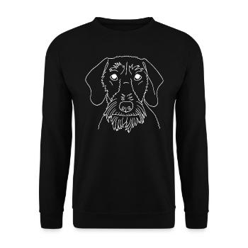 Rauhaardackel - Unisex Pullover - Schwarz - Vorne - Alina (178cm) & Michal (187cm)
