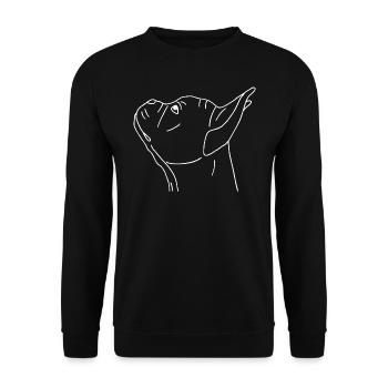 Französische Bulldogge - Unisex Pullover - Schwarz - Vorne - Alina (178cm) & Michal (187cm)