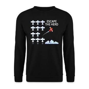 Flugzeug-Spotter und Fotograf - Unisex Pullover - Schwarz - Vorne - Alina (178cm) & Michal (187cm)