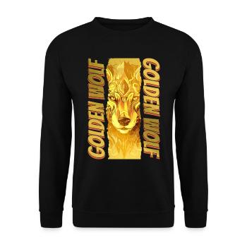 Wolf Wolf’s Head Gold Nature Wilderness Adventure Art - Sweat-shirt Unisexe - noir - Devant - Alina (178cm) & Michal (187cm)