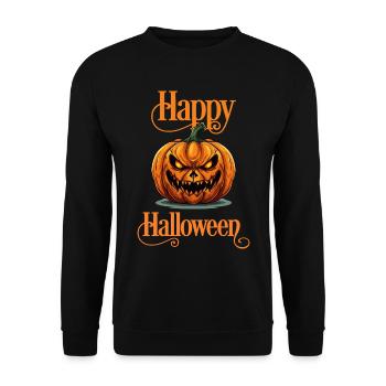 Joyeux Halloween Pumpkin Head Spooky Spooky - Sweat-shirt Unisexe - noir - Devant - Alina (178cm) & Michal (187cm)