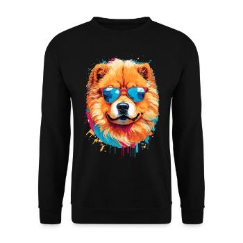 Chow Chow coloré avec lunettes de soleil - Sweat-shirt Unisexe - noir - Devant - Alina (178cm) & Michal (187cm)