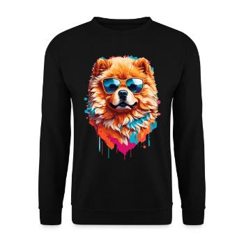 Chow Chow mignon dans des lunettes de soleil cool - Sweat-shirt Unisexe - noir - Devant - Alina (178cm) & Michal (187cm)