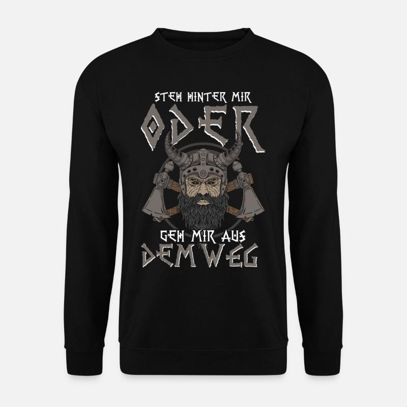 Wikinger Steh Hinter Mir - Unisex Pullover - Schwarz