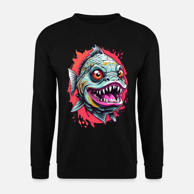 Piranha Fisch - Cool & Gefährlich - Unisex Pullover - Schwarz