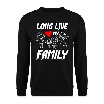 Longue vie à ma famille - Sweat-shirt Unisexe - noir - Devant - Alina (178cm) & Michal (187cm)
