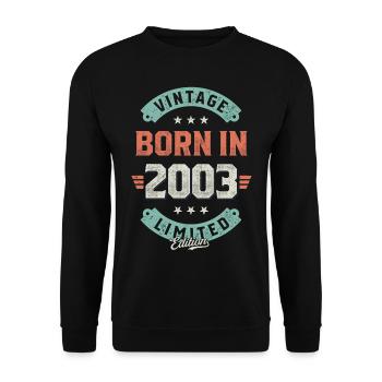 Vintage born in 2003 - Unisex Sweatshirt - black - Front - Alina (178cm) & Michal (187cm)
