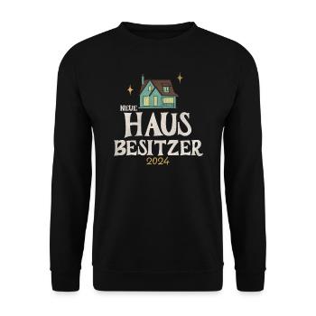 Hausbesitzer 2024 - Unisex Pullover - Schwarz - Vorne - Alina (178cm) & Michal (187cm)