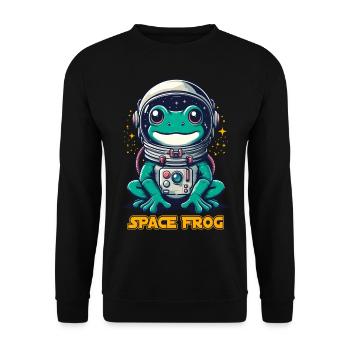 Space Frogs Toad Astronaut Costume Astronomy Funny - Unisex Sweatshirt - black - Front - Alina (178cm) & Michal (187cm)
