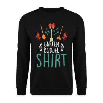 Garten Buddel Gärtner - Unisex Pullover - Schwarz - Vorne - Alina (178cm) & Michal (187cm)