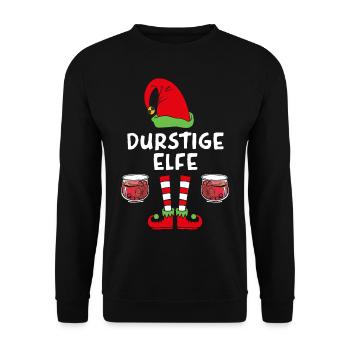 Durstige Elfe - Unisex Pullover - Schwarz - Vorne - Alina (178cm) & Michal (187cm)