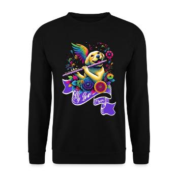 Melodic Love: Flute Sounds - Unisex Sweatshirt - black - Front - Alina (178cm) & Michal (187cm)