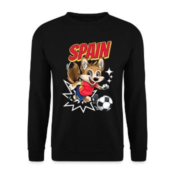 Soccer Spain Dog Animal Soccer Fan Team - Unisex Sweatshirt - black - Front - Alina (178cm) & Michal (187cm)