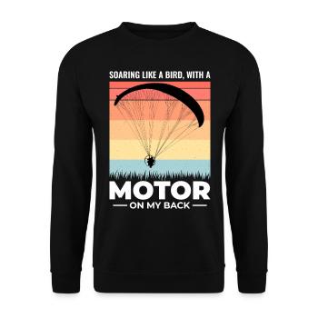 Motorschirmpilot Motorschirm Motorschirm - Unisex Pullover - Schwarz - Vorne - Alina (178cm) & Michal (187cm)