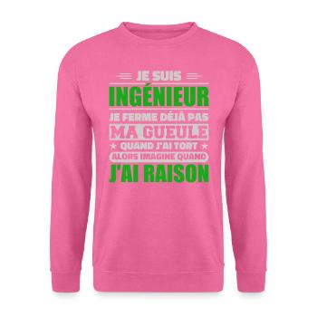 Engineer Humor Gift Student Engineer - Unisex Sweatshirt - pink - Front