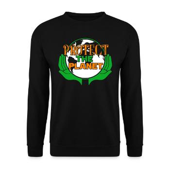 Earth Day Protect The Planet Earth - Unisex Sweatshirt - black - Front - Alina (178cm) & Michal (187cm)
