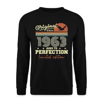 Original 1963 cadeau anniversaire 1945 rétro 1963 - Sweat-shirt Unisexe - noir - Devant - Alina (178cm) & Michal (187cm)