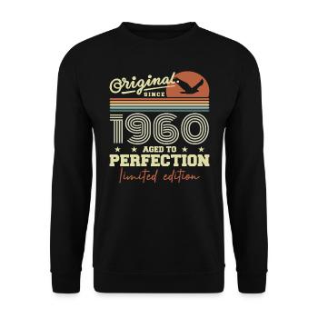 Original 1960's Birthday Gift 1945 Retro 1960's - Unisex Sweatshirt - black - Front - Alina (178cm) & Michal (187cm)