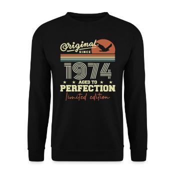 Original 1974 cadeau anniversaire 1945 rétro 1974 - Sweat-shirt Unisexe - noir - Devant - Alina (178cm) & Michal (187cm)