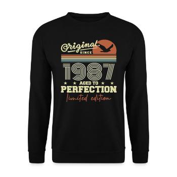 Original 1987 cadeau anniversaire 1987 rétro 1987 - Sweat-shirt Unisexe - noir - Devant - Alina (178cm) & Michal (187cm)
