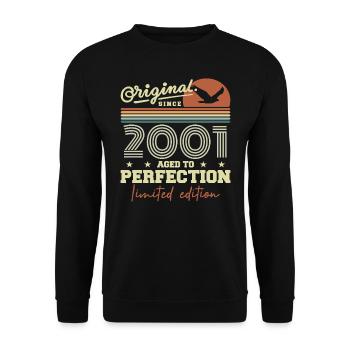 Original 2001 Retro 2001 Birthday Gift 2001 - Unisex Sweatshirt - black - Front - Alina (178cm) & Michal (187cm)