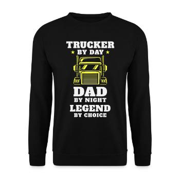 Camionneur et papa – héros sur la route et à la maison - Sweat-shirt Unisexe - noir - Devant - Alina (178cm) & Michal (187cm)