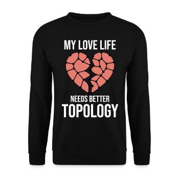 GIS Topology Data Clean Up Geo Love Humor - Unisex Sweatshirt - black - Front - Alina (178cm) & Michal (187cm)