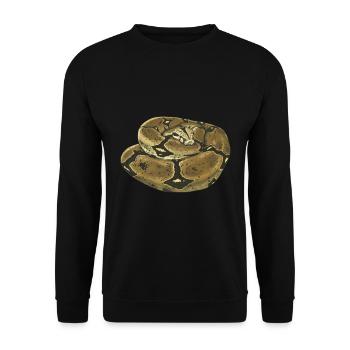 Schlange - Boa-Constrictor - Terrarium - Geschenk - Unisex Pullover - Schwarz - Vorne - Alina (178cm) & Michal (187cm)