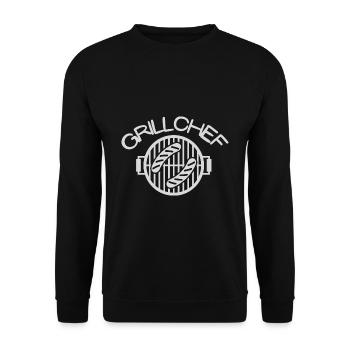GRILL KOCH CHEF SPRUCH GESCHENK IDEE - Unisex Pullover - Schwarz - Vorne - Alina (178cm) & Michal (187cm)