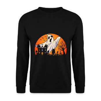 Halloween Bat Full Moon Cadeau Fantôme - Sweat-shirt Unisexe - noir - Devant - Alina (178cm) & Michal (187cm)
