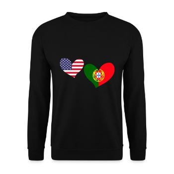 Awesome Portuguese American Hearts For The - Unisex Sweatshirt - black - Front - Alina (178cm) & Michal (187cm)