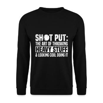 Kugelstoßen Leichtathletik | Sport Athlet Geschenk - Unisex Pullover - Schwarz - Vorne - Alina (178cm) & Michal (187cm)