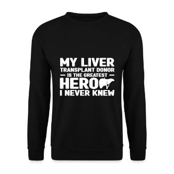 Leberempfänger - Unisex Pullover - Schwarz - Vorne - Alina (178cm) & Michal (187cm)