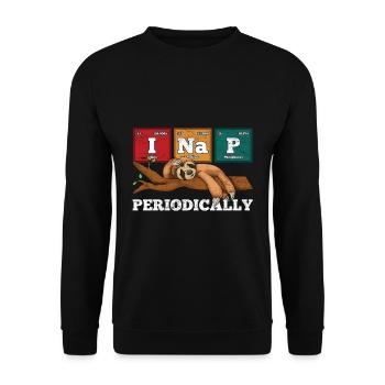 I sleep occasionally Funny gift sloth - Unisex Sweatshirt - black - Front - Alina (178cm) & Michal (187cm)