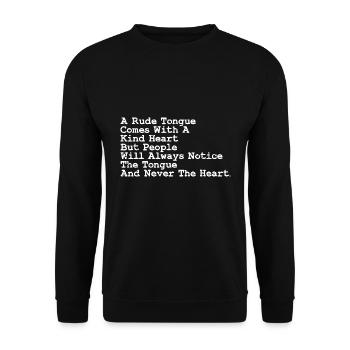 Langue grossière géniale et un bon cœur pour un - Sweat-shirt Unisexe - noir - Devant - Alina (178cm) & Michal (187cm)